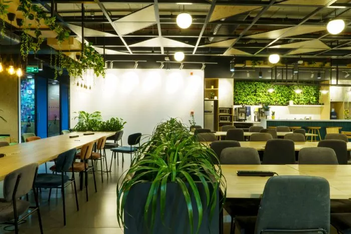 Workplace interior with innovative design and build features