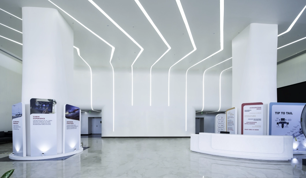 Office-entrance-area-design-for-aerospace-firm