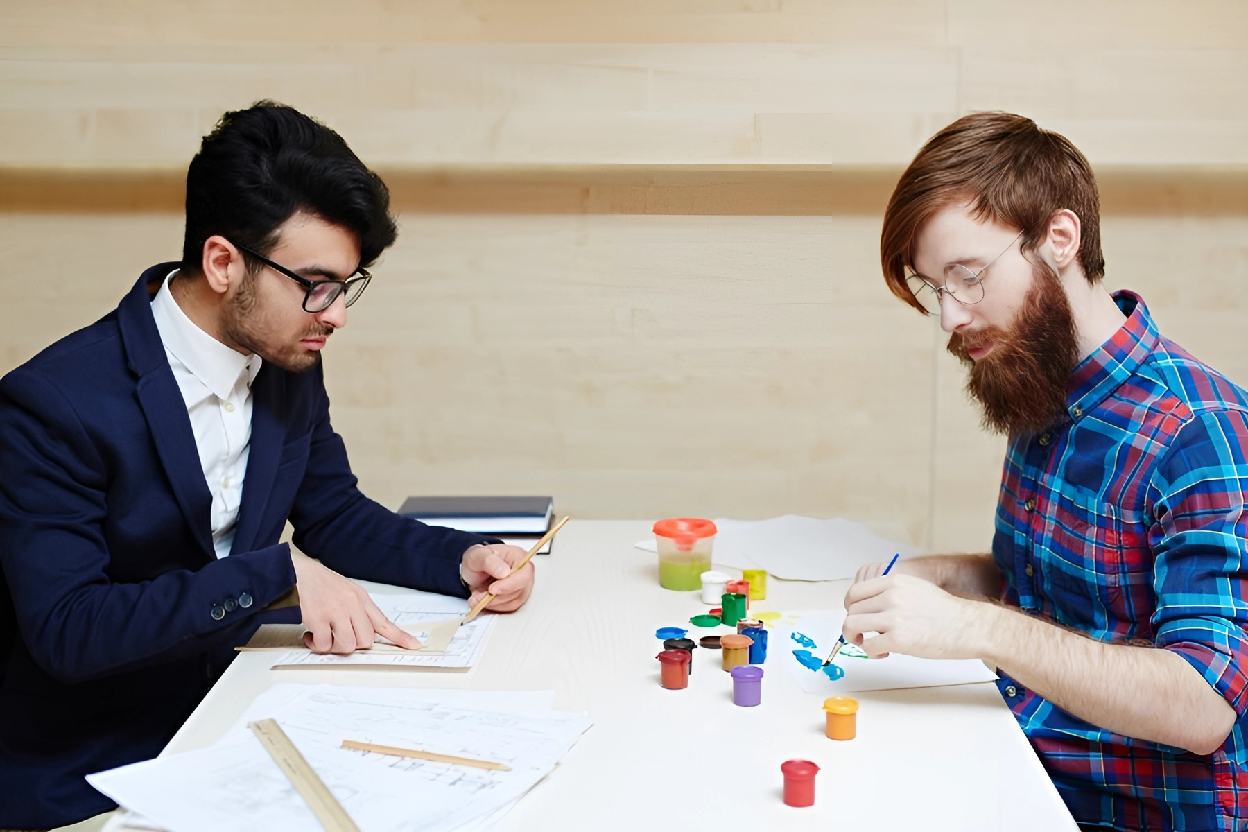 Two people at workpalce 