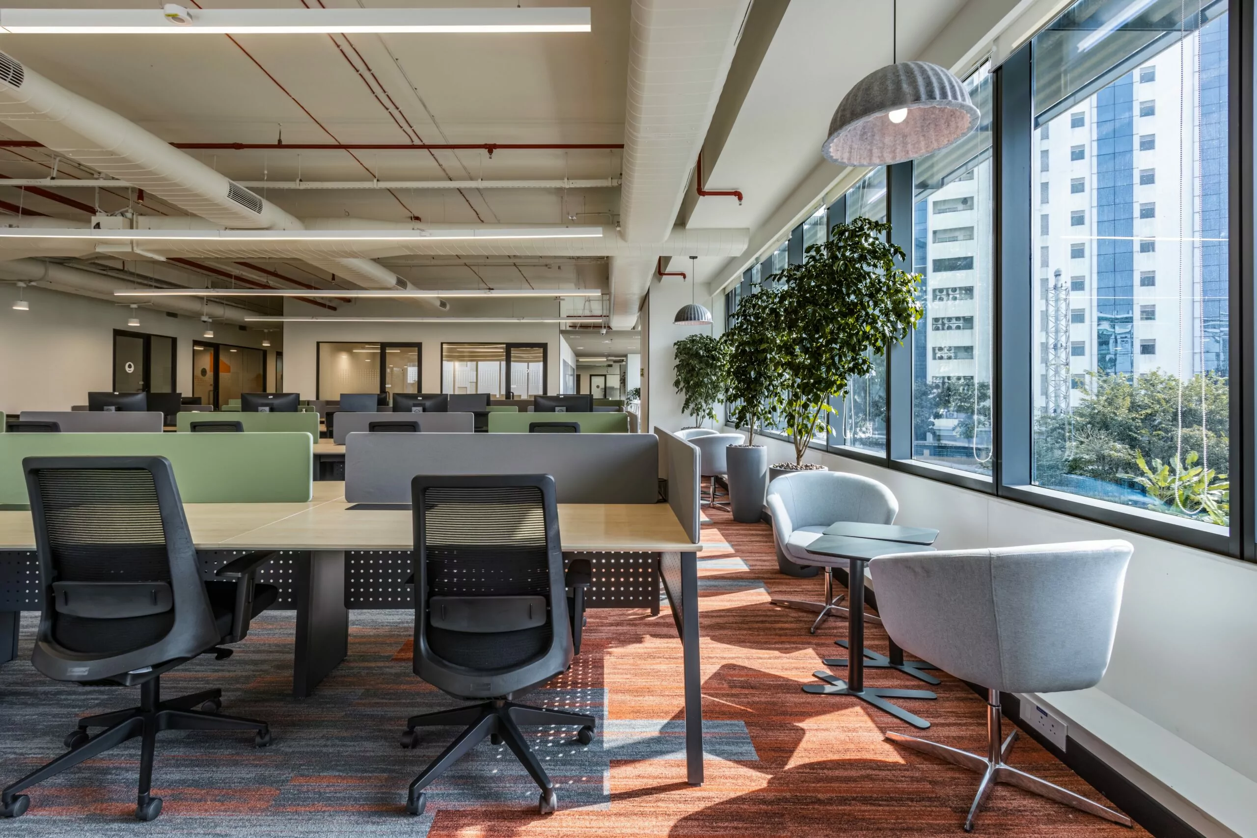 Workplace designed by design and build company Zyeta with presence in India, Singapore and Malaysia