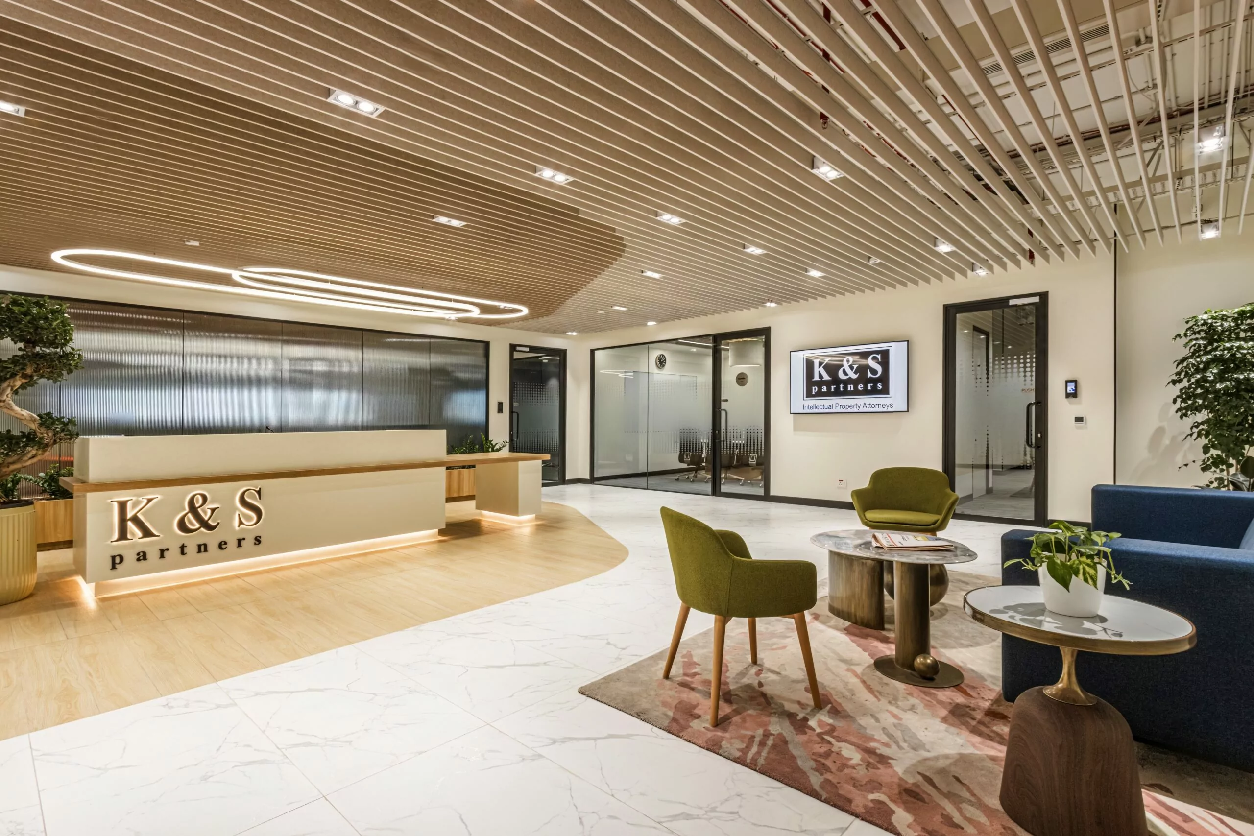 Workplace lounge and reception area designed by Zyeta