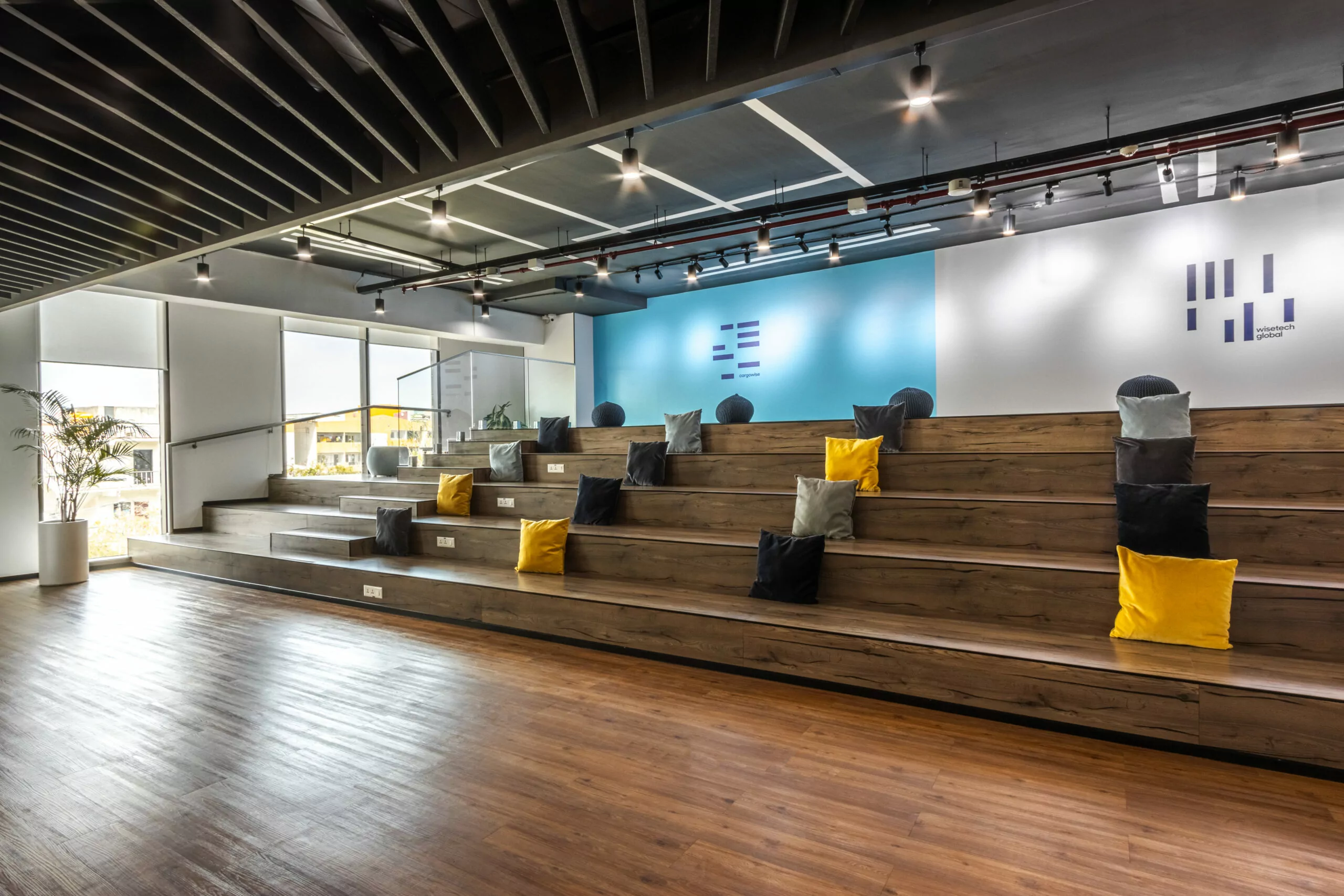 Wisetech global collab area designed by design and build company Zyeta with presence in India and Southeast Asia