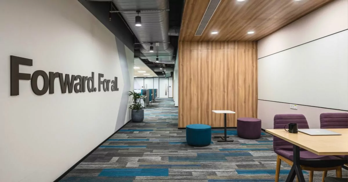 Workplace wooden interior 