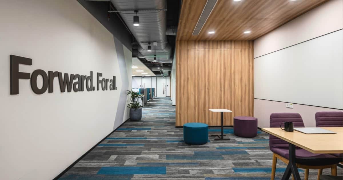 Workplace wooden interior 